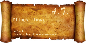 Allaga Tímea névjegykártya